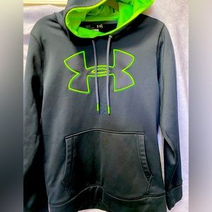 Under Armour. Black and Lime Green Hoody. Small